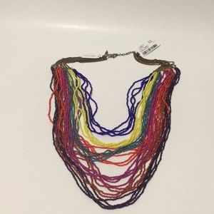 Multi-strand Rainbow Beaded Necklace